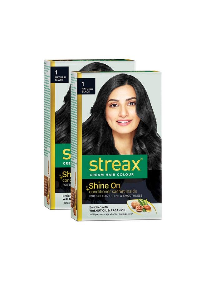 Streax Cream Hair Color For Unisex 120Ml 1 Natural Black (Pack Of 2) - Image 2