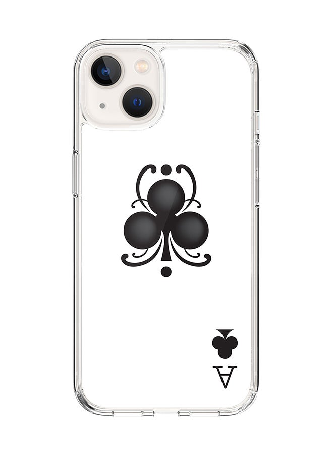 Stylizedd Classic Clear Case for Apple iPhone 15 Plus Hybrid Soft Case Flexible Edges Anti Drop TPU PC Gel Thin Transparent Cover - Ace Of Clubs Full Print  - Image 1