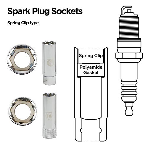 KAIFNT K201 Comprehensive Spark Plug Socket Set with Locking Extensions, 3/8-Inch Drive, 9-Piece - Image 3