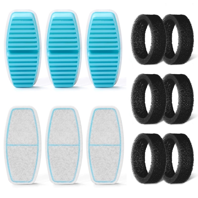 FOFNON Cat Water Fountain Filters: 12 Cat Fountain Replacement Filter for FOFNON Pet Water Fountain - 3 Months Set of Pet Fountains Filter - Including 6 Pieces Filters + 6 Pieces Sponges - Image 1
