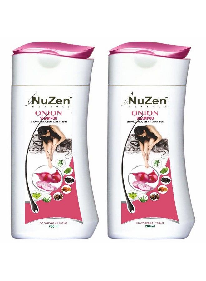 Nuzen Herbal Onion Shampoo 200Ml (Pack Of 2) I Strong I Thick I Silky I Shiny Hair - Image 2