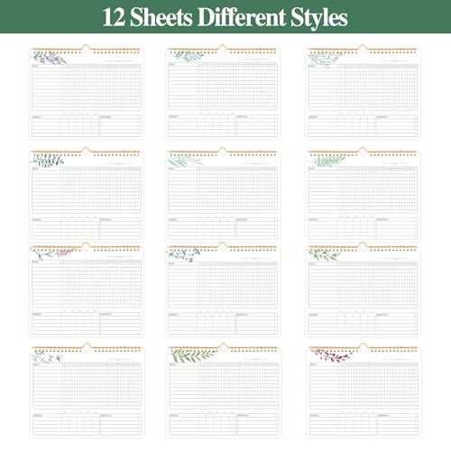 KAICN Habit Tracker Calendar - 12 Months Undated Daily Weekly & Monthly Period Habit Tracker Journal, Greenery Floral, Spiral Binding & Hanger, 8"x10" - Image 4