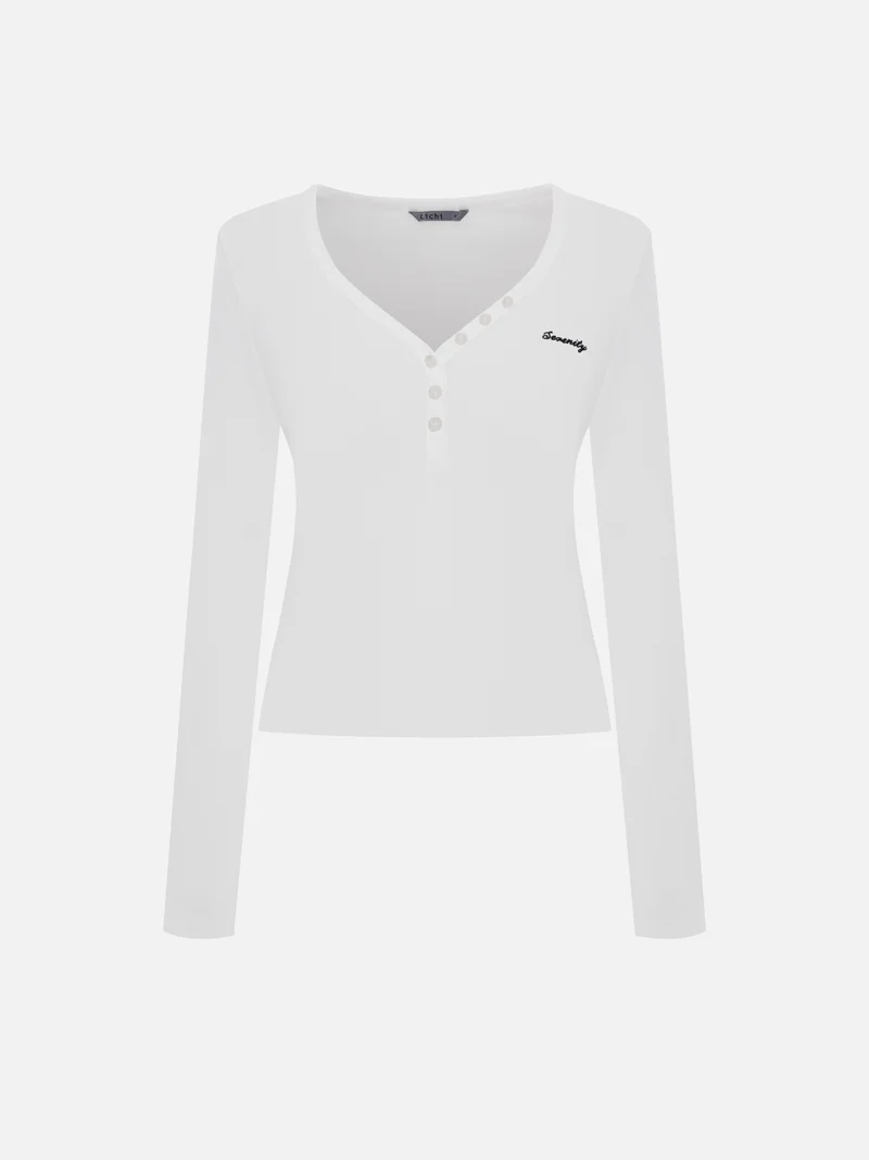 Lichi Knitted longsleeve with buttons and embroidery