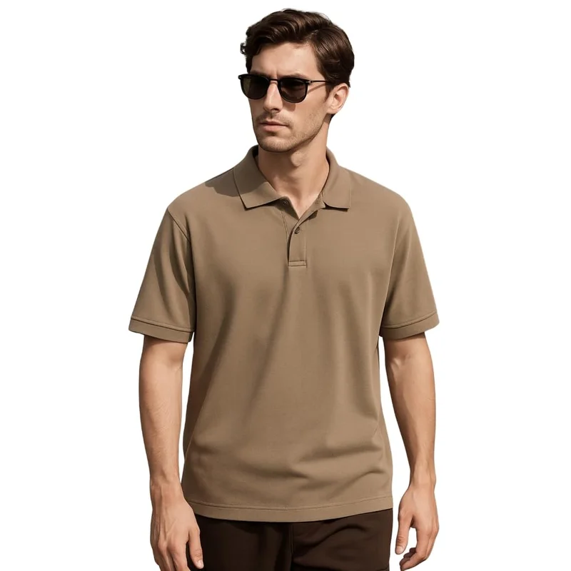 نوبيرو Men's Cotton Solid Regular Fit Polo Shirt