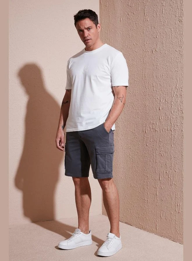 Buratti  Buratti Stretch Cotton Regular Fit Normal Waist Cargo Shorts with Pockets Men's SHORTS 4510S79MILAN for Men | Best Price UAE