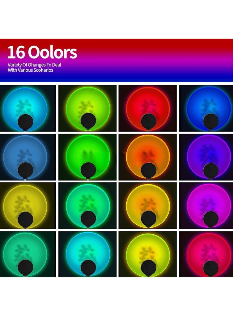 MIXDE 16 Colors LED Sunset Projection Lamp Remote Control,360 Degree Rotation,APP Control Multicolor Sunset Projection Lights  - Image 3