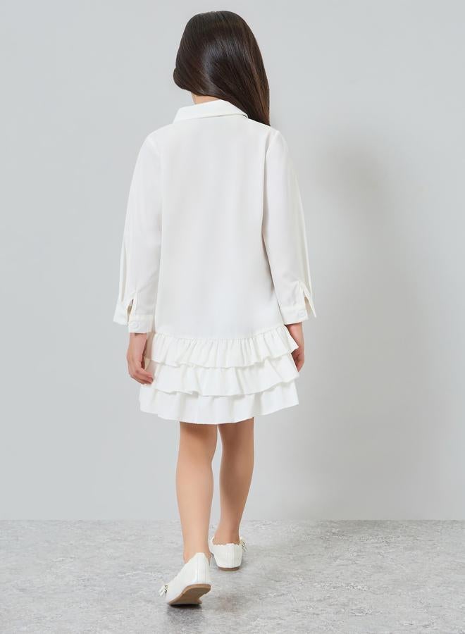 Styli Girls White Ruffle A-Line Mini Dress - Image 4