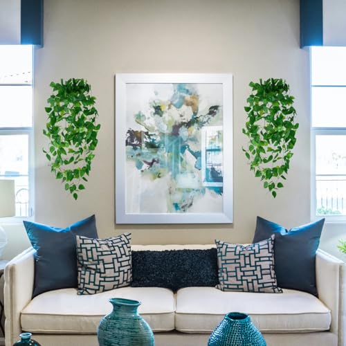 Freyalife Fake Hanging Plants for Room Decor, Artificial Ivy vines Greenery Leaves Garlands for Home Aesthetic living Bedroom kitchen Office Wall patio Bookshelf, Indoor,Outdoor decorations(No Basket) - Image 5