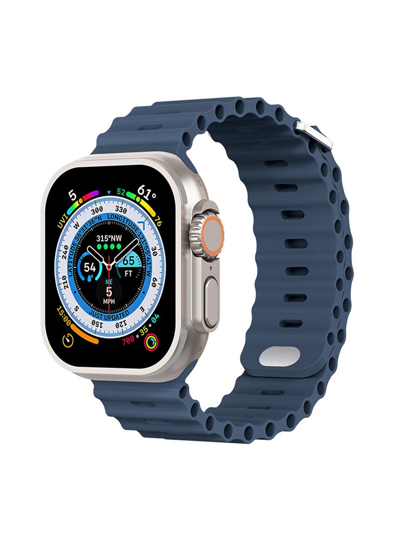 X-level - Bands Compatible with Apple Watch 42mm 44mm 45mm 49mm Series 9/8/7/SE/6/5/4/3/2/1 IWatch Ultra/Ultra 2/Upgraded Silicone Hole Wavy Desing Band - Image 1