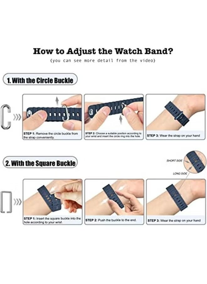 X-level - Bands Compatible with Apple Watch 42mm 44mm 45mm 49mm Series 9/8/7/SE/6/5/4/3/2/1 IWatch Ultra/Ultra 2/Upgraded Silicone Hole Wavy Desing Band - Image 1