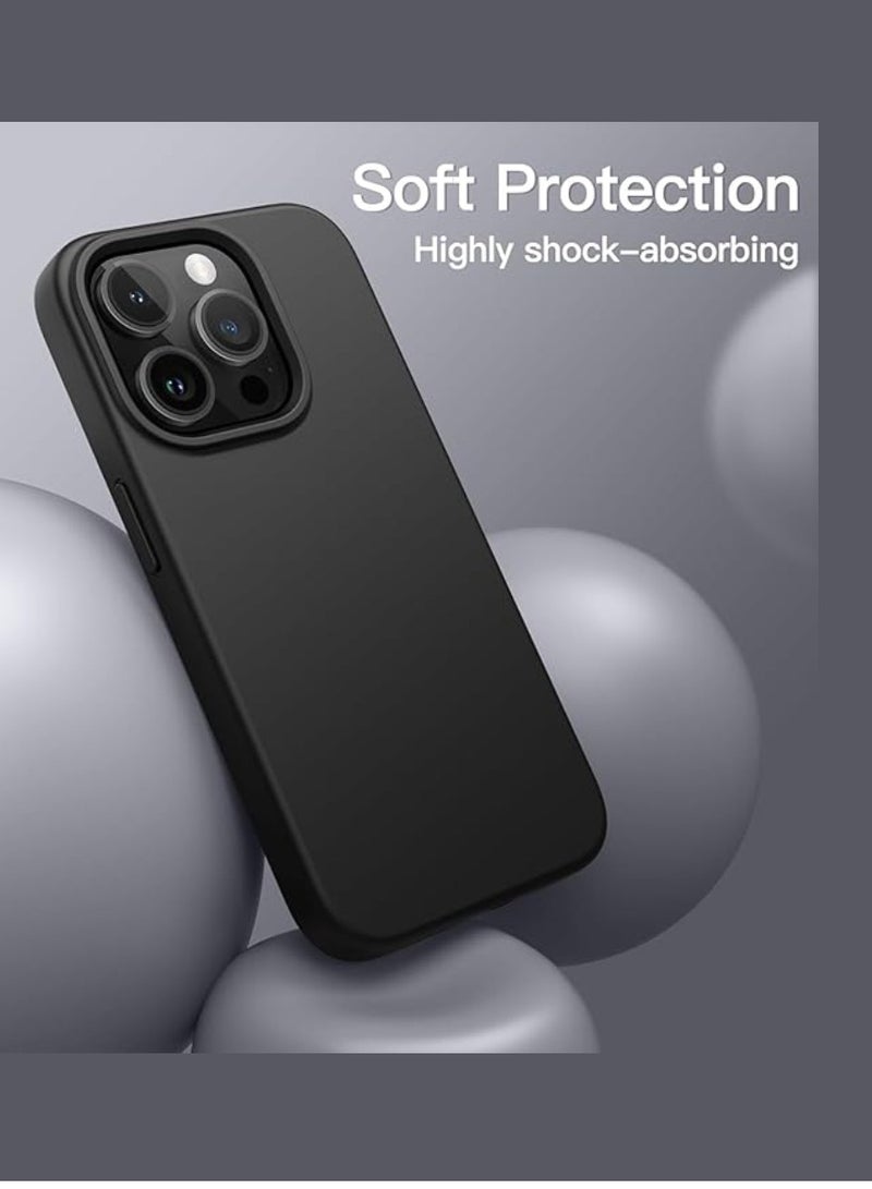 Yuwell iPhone 15 Pro Case Silicone Phone Case Shockproof Protective Case Cover Anti-Scratch Microfiber Lining 4 Layers Ultra Slim iPhone Case 6.1 Inch iPhone 15 Pro Silicone Case Black - Image 5