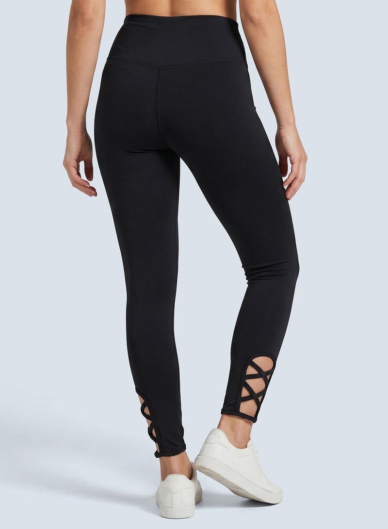 Cardio Bunny Women's Seamless Compression High-Waist Ankle Strap Seamless Leggings - Image 4