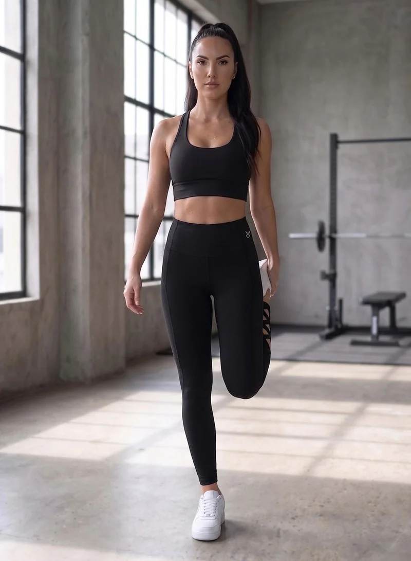 Cardio Bunny Women's Seamless Compression High-Waist Ankle Strap Seamless Leggings
