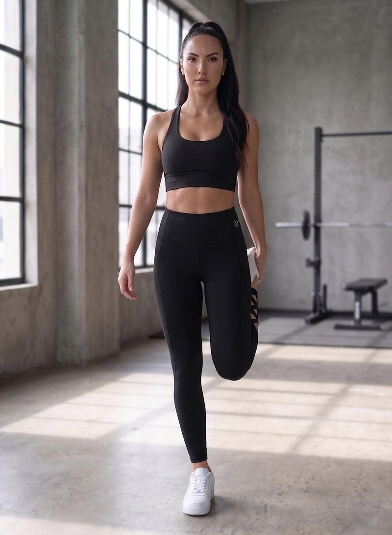 Cardio Bunny Women's Seamless Compression High-Waist Ankle Strap Seamless Leggings - Image 1