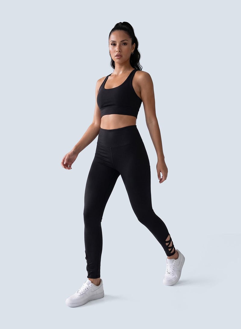 Cardio Bunny Women's Seamless Compression High-Waist Ankle Strap Seamless Leggings - Image 3
