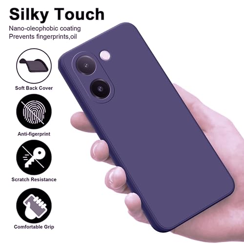 SBMS Silicone Back Cover Case for Vivo V60e 5G | Soft Micro-Fibre Lining Inside | Camera Protection Bump | Shockproof Back Cover Case for Vivo V60e 5G (Candy Cloth_Purple) - Image 3