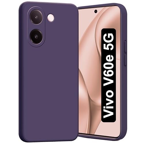 SBMS Silicone Back Cover Case for Vivo V60e 5G | Soft Micro-Fibre Lining Inside | Camera Protection Bump | Shockproof Back Cover Case for Vivo V60e 5G (Candy Cloth_Purple) - Image 1
