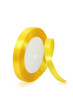 MARKQ Golden Yellow Satin Ribbon, 12mm x 25yd Fabric Polyester Ribbon for Gift Wrapping, Party Favors, Wedding Decorations, Bow Making, Bouquets, Sewing Projects & Craft Supplies  - Image 1