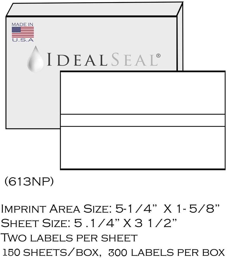 IDEALSEAL Bright White Box of 300 Double Postage Meter Tapes 5 1/4 x 3 1/2 Compatible Replacement for PB 612-0, 612-7, 612-9 & 620-9 Postage Meter Tape 05204 Two Labels Per Sheet - Image 2