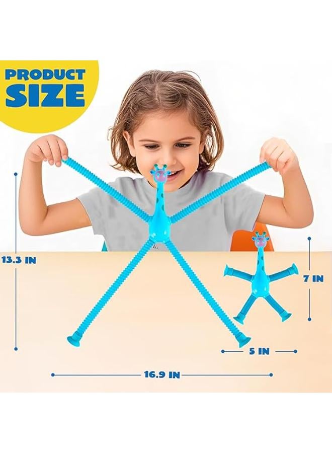 JOYIN 4 Pcs Pop Tubes Suction Cup Giraffe Toys, Autism Sensory Gifts Fidget Toys for Kids Toddler Boys Girls Year Ages 3 4 5 6 7 8 9 10 Birthday Party Favors Kids Travel Classroom Prize - Image 2