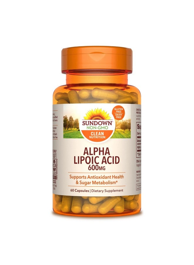 Sundown Super Alpha Lipoic Acid 600 Mg 60 Capsules (Packaging May Vary) Nongmoˆ Free Of Gluten Dairy Artificial Flavors - Image 1