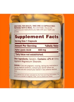 Sundown Super Alpha Lipoic Acid 600 Mg 60 Capsules (Packaging May Vary) Nongmoˆ Free Of Gluten Dairy Artificial Flavors  - Image 4