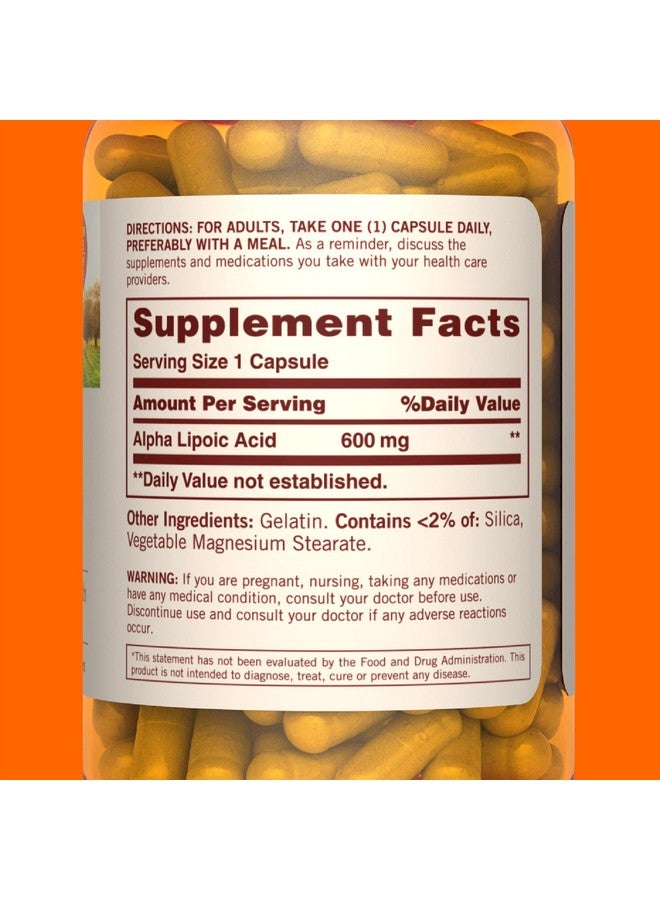 Sundown Super Alpha Lipoic Acid 600 Mg 60 Capsules (Packaging May Vary) Nongmoˆ Free Of Gluten Dairy Artificial Flavors - Image 4