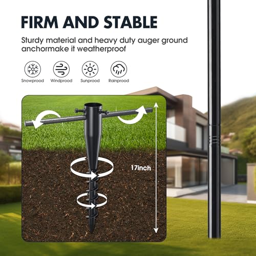 JAOTREL 100" Heavy-Duty Alloy Real Estate Sign Post Commercial Yard Sign with 35" Arm & 200lb Windproof Clips - Rust-Proof Steel Stake for Realtor, Open House, Business Hours (Sign Not Included) - Image 2
