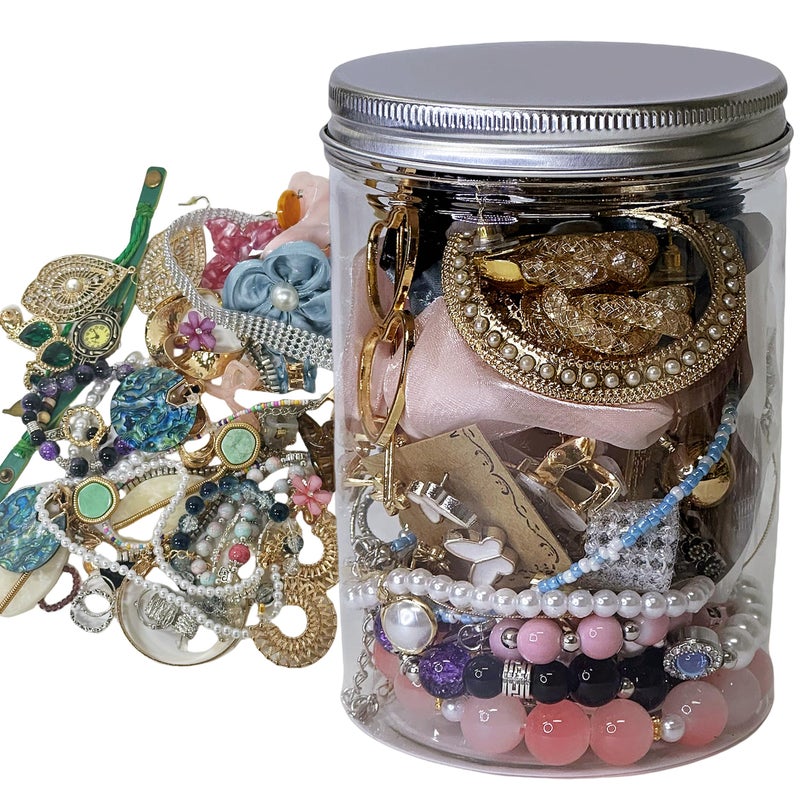 MINGRI Mystery Jewelry Jar ,40 PCS Elegant Mixed Style Jewelries for Women, Jewelry Box Gift Set (Necklaces, Earrings, Rings,Bracelet,Keychain, Hair Clip),Valentine's Day& Best Friend Gift,lightweight&Petite Fashion Jewelry,Unique Birthday Present for Her (Mixed Style) - Image 1