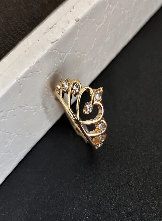 ANNACREATIONS ANNA CREATIONS Set Of 5 Boho Stack Gold Plated Midi Finger Rings Set For Girls And Women - Image 2