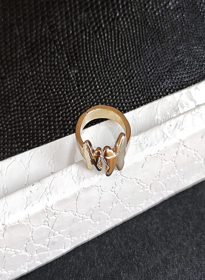 ANNACREATIONS ANNA CREATIONS Set Of 5 Boho Stack Gold Plated Midi Finger Rings Set For Girls And Women - Image 4