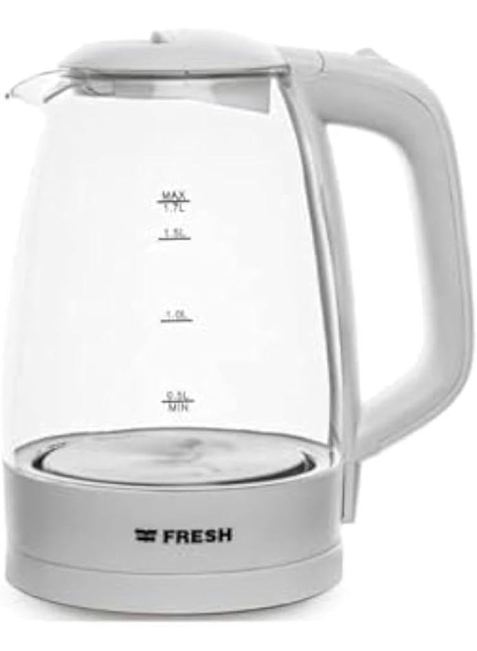 Fresh Glass Electric Kettle 2200W 1.7L White - EGK 17000