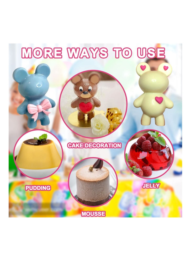 Y&D SYOSI, 2pcs 3D Teddy Bear Chocolate Silicone Mold with Hammer Pastry Molds - Image 5