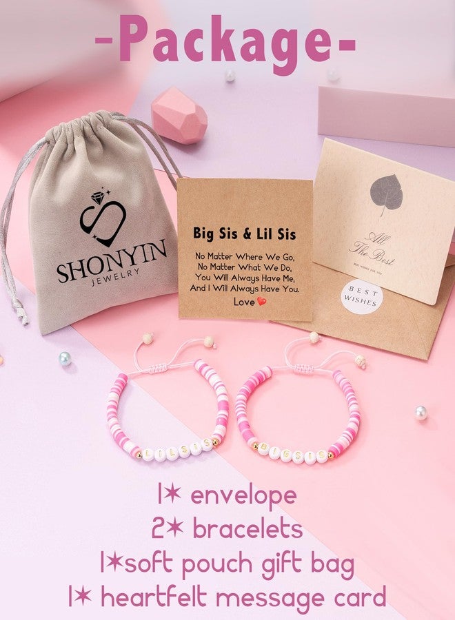 Shonyin Sister Gifts from Sister, Big Little Sisters Bracelets Set for 2, Valentines Day Galentines Birthday Christmas Day Gift for Girls - Image 5