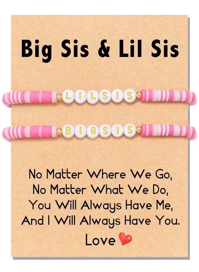 Shonyin Sister Gifts from Sister, Big Little Sisters Bracelets Set for 2, Valentines Day Galentines Birthday Christmas Day Gift for Girls - Image 1