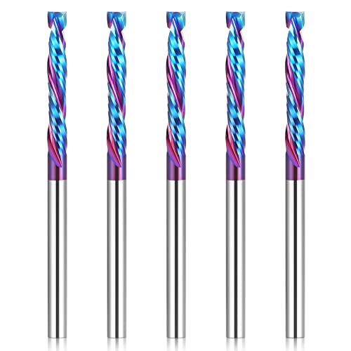 HQMaster Up & Down Cut Compression Bit 1/8" Shank Spiral CNC Router End Mill Tungsten Carbide Milling Cutter Set 5 Pack - Image 1