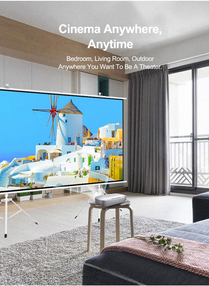 100 inch 16:9 Portable Projection Screen with 2 Tripod Stands for Outdoor and Indoor Home Theater