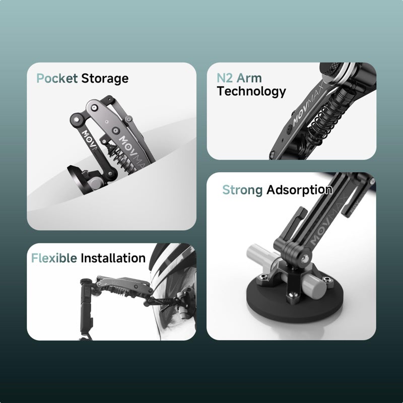 Vaxis Global Movmax Blade Arm for DJI Pocket 3, Insta 360, and GoPro Hero 12 Cameras with N2 Arm Technology and Universal Locking Screw - Image 5