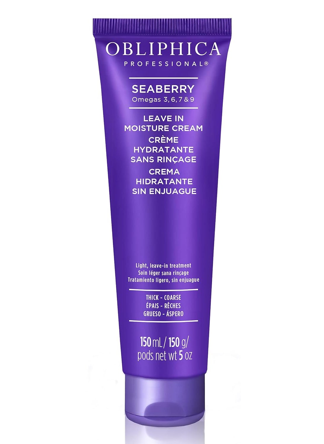 Obliphica Professional Obliphica Seaberry Leave In Moisture and Styling Cream for Women - Anti-Frizz Control, Normal Hair Products, Damaged Repaired Hair - Hair Mask & Treatment for Protecting Hair & Scalp - 5 Fl Oz 
