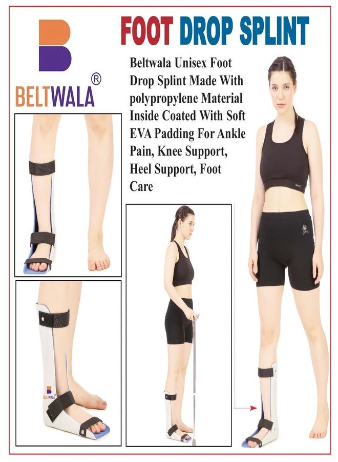 BELTWALA Unisex Foot Drop Splint | Polypropylene Ankle & Foot Support with Soft EVA Padding for Ankle Pain, Heel Support, Foot Care & Post-Surgery Recovery (Medium, Right) - Image 2