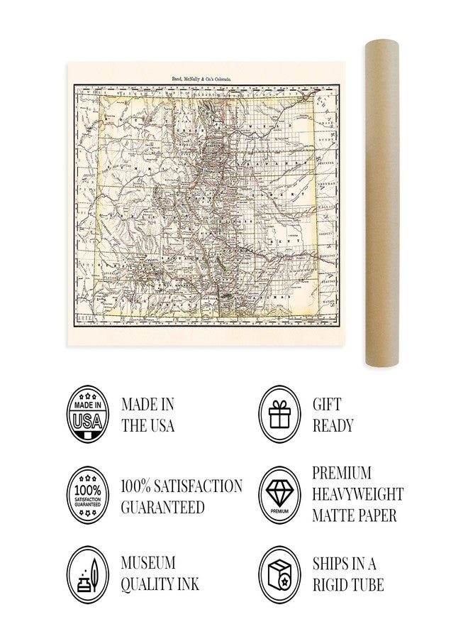 HISTORIX Vintage 1879 Colorado Map Poster - 18x24 Inch Vintage Colorado Map - Old State Map of Colorado Wall Art - Historic Colorado Wall Map Showing Railroads Counties Cities Towns Rivers - Image 4
