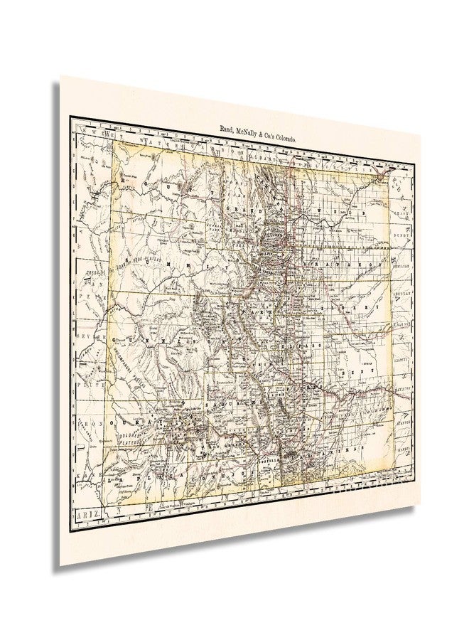 HISTORIX Vintage 1879 Colorado Map Poster - 18x24 Inch Vintage Colorado Map - Old State Map of Colorado Wall Art - Historic Colorado Wall Map Showing Railroads Counties Cities Towns Rivers - Image 1