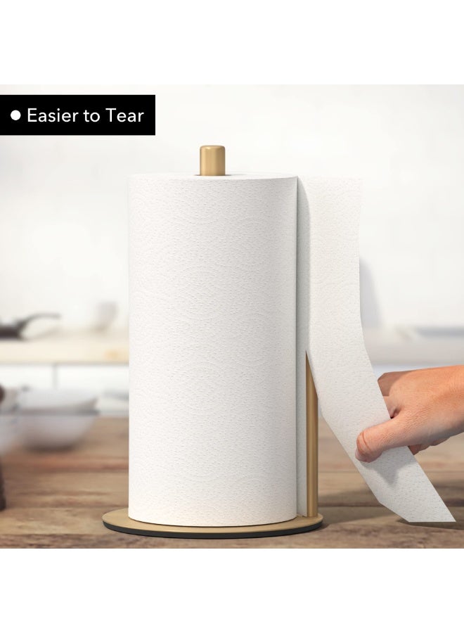 بواو حامل المناشف الورقية BOAO ذهبي اللون، موزع لفائف المطبخ الفاخر المصنوع من الفولاذ المقاوم للصدأ، منظم لفائف على سطح العمل - Image 3