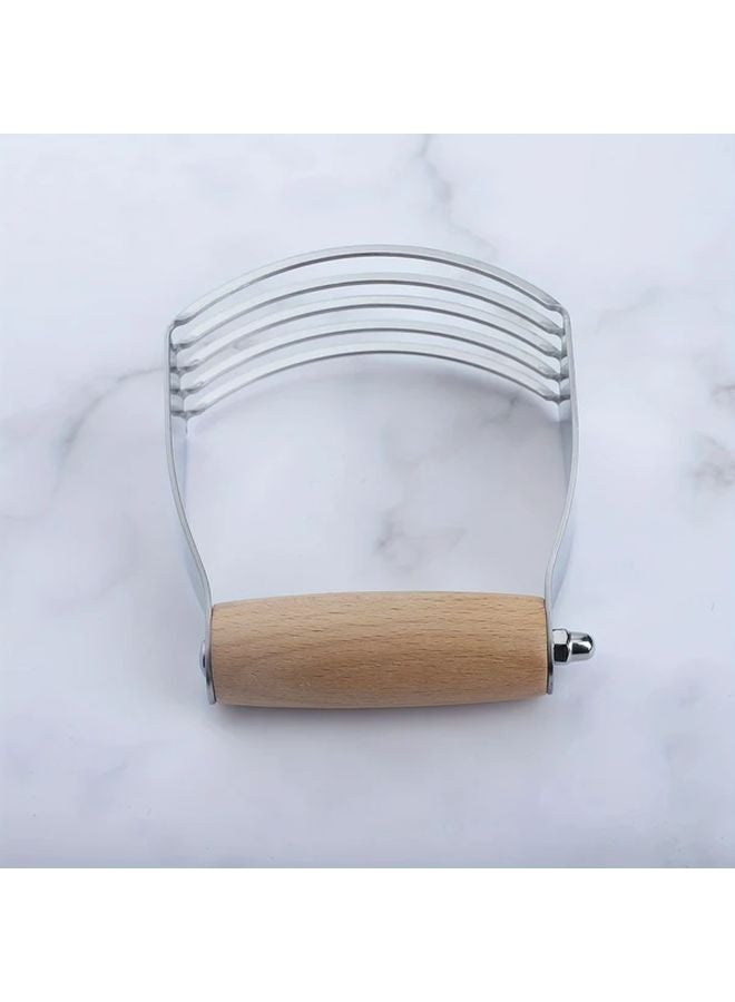 1pc Stainless Steel Manual Dough Mixer Pastry Cutter With Wood Handle - Image 5