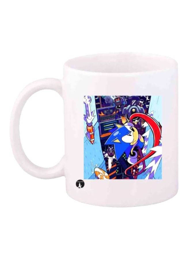 Sonic Printed Coffee Mug White/Red/Blue
