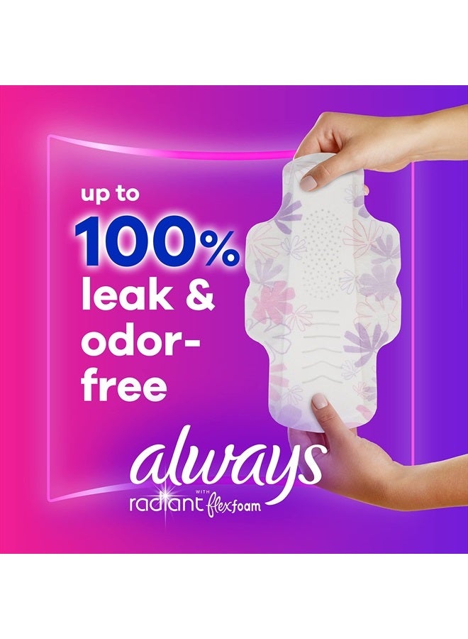 Always Radiant Feminine Pads for Women, Size 2 Heavy, with wings, scented, 36 count - Image 2