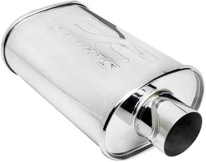 DC Sports Oval Muffler 2.5" to 2.5" - Stainless Steel Performance Exhaust - Image 2