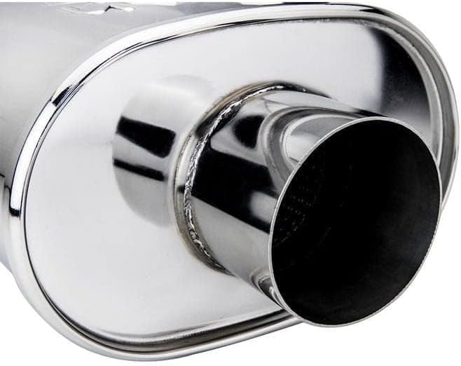 DC Sports Oval Muffler 2.5" to 2.5" - Stainless Steel Performance Exhaust - Image 5
