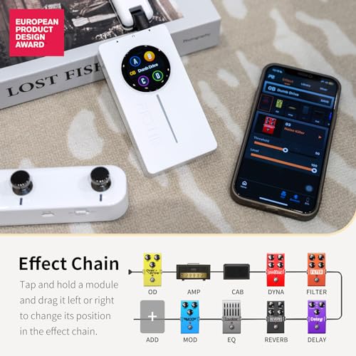 MOOER P2 Multi-Effects Pedal Processor, Stereo Electric Guitar Bass Guitar Pedals with Amp MIDI Looper Drum Machine OTG Touch Screen for Performance Practice - Image 2