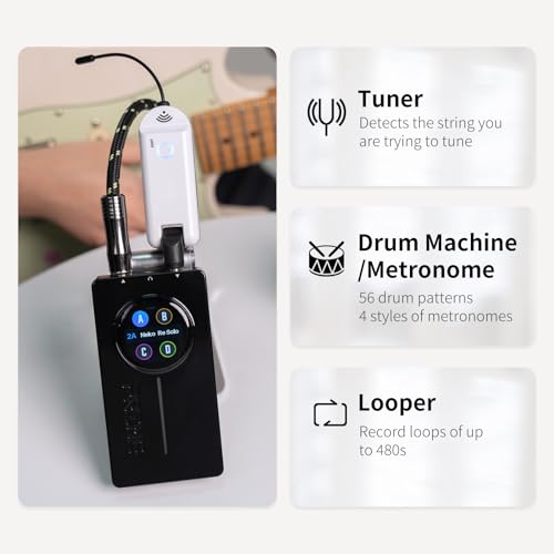 MOOER P2 Multi-Effects Pedal Processor, Stereo Electric Guitar Bass Guitar Pedals with Amp MIDI Looper Drum Machine OTG Touch Screen for Performance Practice - Image 5